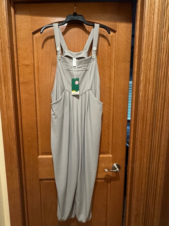 HALARA Pants - Relaxed Strappy Women's Large Jumpsuit Light Gray Plenty of Pockets